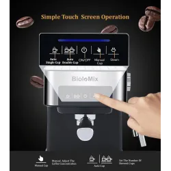 BarBioloMix - cafetera - para espresso / cappuccino / latte / mocha - con espumador de leche - 20 Bar