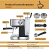 BarBioloMix - cafetera - para espresso / cappuccino / latte / mocha - con espumador de leche - 20 Bar