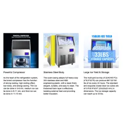 Machine à glaçons professionnelle - machine électrique - nettoyage automatique