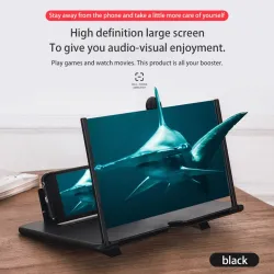 12 pouces / 14 pouces - Loupe d'écran de téléphone 3D - Amplificateur HD - avec support pliable