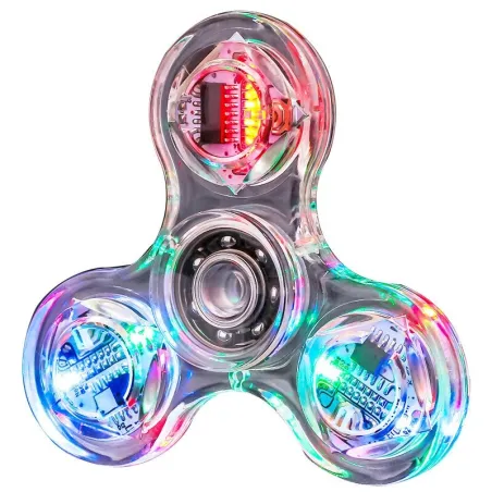 Valoisa fidget spinner - läpinäkyvä kuvio - LED - hehkuu pimeässä