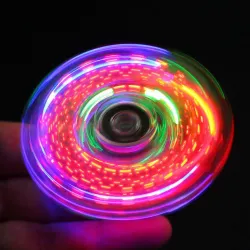 Świecący fidget spinner - przezroczysty wzór - LED - świecący w ciemnościFidget spinner