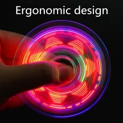 Fidget spinner luminoso - motivo trasparente - LED - si illumina al buio