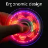 Valoisa fidget spinner - läpinäkyvä kuvio - LED - hehkuu pimeässä