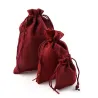 Linen Christmas gift bags - with drawstring - 10 piecesChristmas
