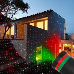 Bevægelige statiske farverige prikker / stjerner - Julelaserlys - projektor - vandtæt
