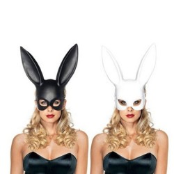 Máscara facial com orelhas de coelho - Halloween / máscaras
