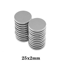 N35 - magnete al neodimio - disco rotondo forte - 25 * 2 mm - 10 pezzi