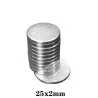 N35 - neodymmagnet - sterk rund skive - 25 * 2mm - 10 stykker