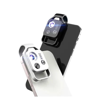 Objectif de microscope à grossissement 200x avec lumière LED mobile CPL - objectifs micro macro