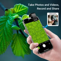Objectif de microscope à grossissement 200x avec lumière LED mobile CPL - objectifs micro macro