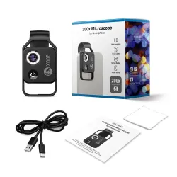 Objectif de microscope à grossissement 200x avec lumière LED mobile CPL - objectifs micro macro