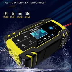 Chargeur de batterie de voiture - entièrement automatique - LCD numérique - 12V-24V - 8A
