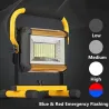 100W Waterproof Flood Light Outdoor Reflector LED External Projector RGB Spotlight Searchlight Rechargeable by 6*18650 Battery