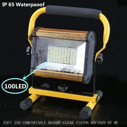100W Waterproof Flood Light Outdoor Reflector LED External Projector RGB Spotlight Searchlight Rechargeable by 6*18650 Battery