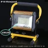 100W Waterproof Flood Light Outdoor Reflector LED External Projector RGB Spotlight Searchlight Rechargeable by 6*18650 Battery