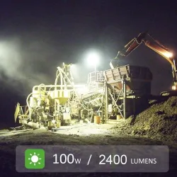 100W Waterproof Flood Light Outdoor Reflector LED External Projector RGB Spotlight Searchlight Rechargeable by 6*18650 Battery