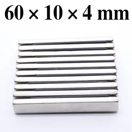 N35 - neodymium magnet - strong block - cuboid - 60 * 10 * 4mmN35
