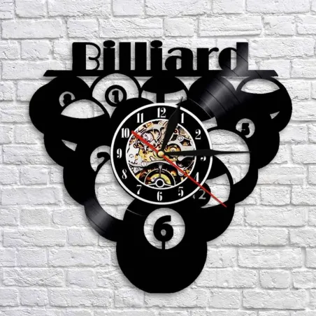 Billard - Kugeln - LED - Wanduhr