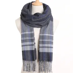 BufandasBufanda de cuadros de lujo para hombre - con borlas