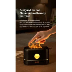 Umidificador de ar ultrassônico - difusor de óleos essenciais - chama LED colorida