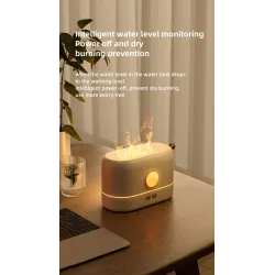 Ultraäänikostutin - eteeristen öljyjen diffuusori - värikäs LED-liekki