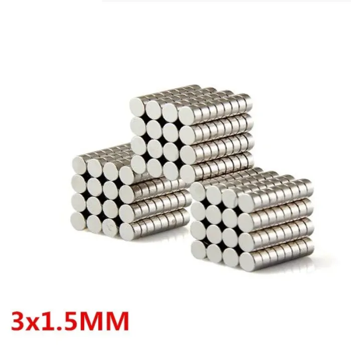 N35 - neodymmagnet - sterk rund skive - 3 * 1,5 mm - 100 stykker