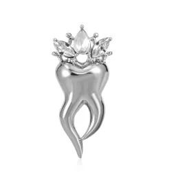 BrochesDiente con corona de cristal - broche