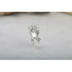 Tand med krystalkrone - broche