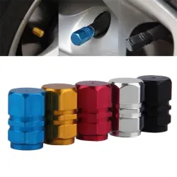 Valves de pneu de roue de voiture en aluminium - bouchons - 4 pièces