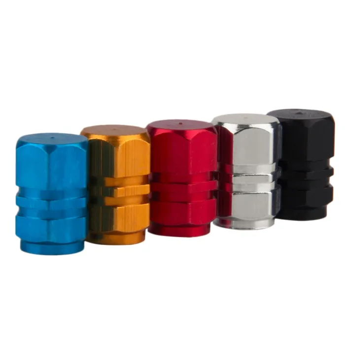 Valves de pneu de roue de voiture en aluminium - bouchons - 4 pièces