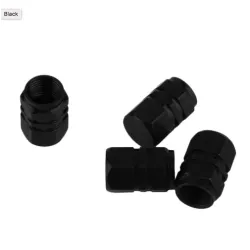 Valves de pneu de roue de voiture en aluminium - bouchons - 4 pièces