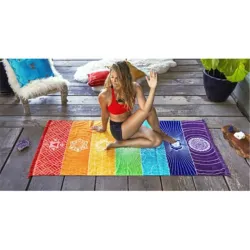 Rainbow Chakra - vegghengt håndkle - stripete teppe