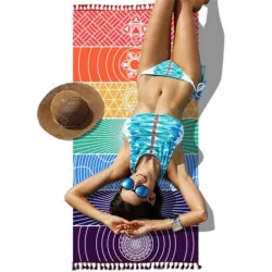 MantasRainbow Chakra - toalla colgante de pared - manta a rayas