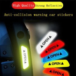 ÅBEN - anti-kollisionsadvarselsmærkater til bildøre - reflekterende 4 stk