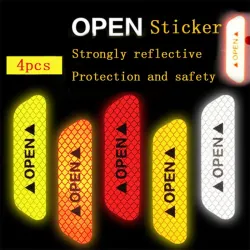 OPEN – Kollisionswarnaufkleber für Autotüren – reflektierend, 4 Stück