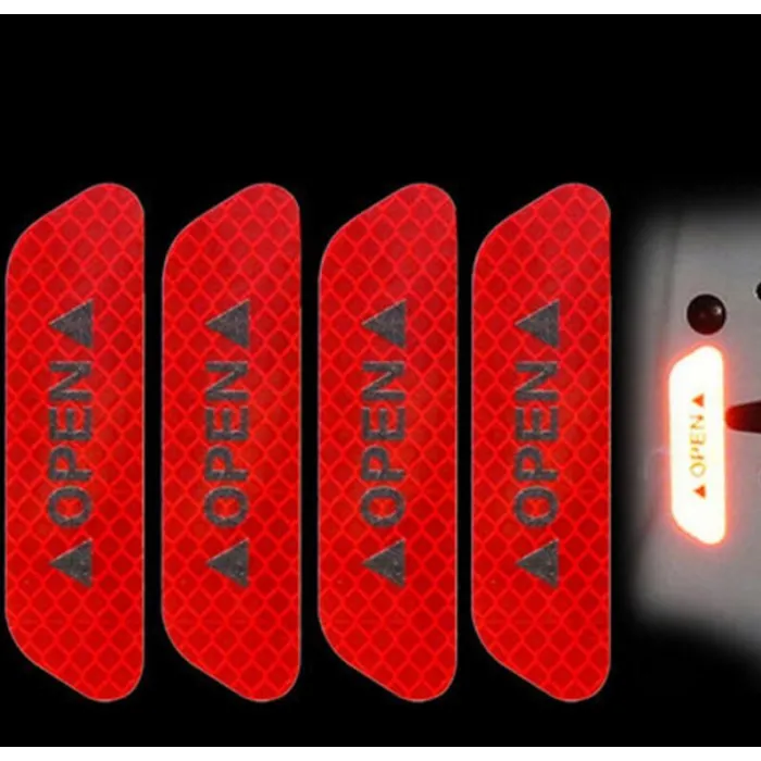 OPEN - antibotsingswaarschuwingsstickers voor autodeuren - reflecterend 4 stuksStickers