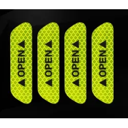 OPEN - autocollants d'avertissement anti-collision pour portes de voiture - réfléchissants 4 pièces