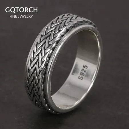 925 Sterling sølv - drejelig ring - spinner design