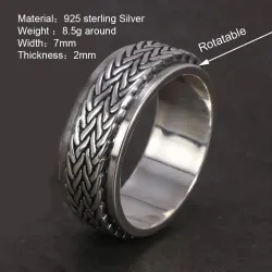 925 Sterling silver - rotatable ring - spinner designRings