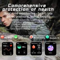 KR80 Smartwatch - Android/IOS - fitnesstracker - hartmonitor - IP67 - activiteitentrackerSmart-Wear