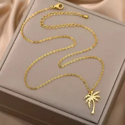 Collana palma - oro - argento 45 cm