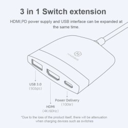 Conector HDMI TV para Nintendo Switch - docking station - USB C - 4K