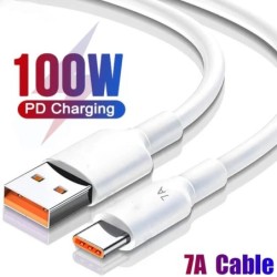 Cables7A 100W USB a USB tipo C - cable de carga súper rápida