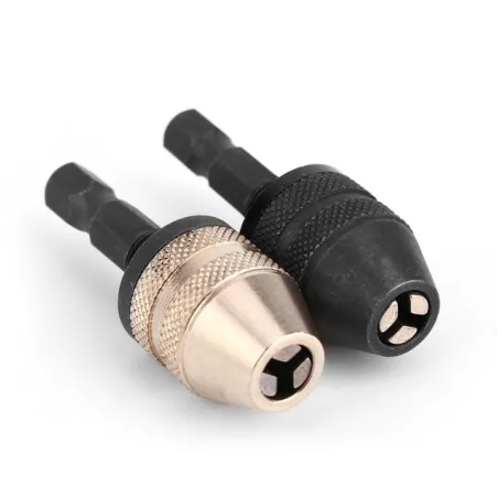 Nøkkelløs chuck - skrutrekker 1/4'' sekskantborekrone hurtigbytte konverteradapter