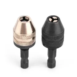 Nøkkelløs chuck - skrutrekker 1/4'' sekskantborekrone hurtigbytte konverteradapter