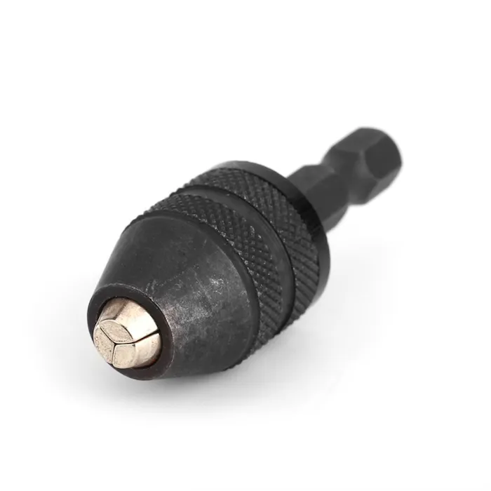 Nøkkelløs chuck - skrutrekker 1/4'' sekskantborekrone hurtigbytte konverteradapter