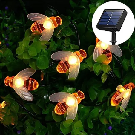 LED-lampor med bin - trädgård -soldriven - Julbelysning
