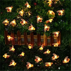 LED-lampor med bin - trädgård -soldriven - Julbelysning