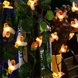 LED-lampor med bin - trädgård -soldriven - Julbelysning